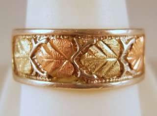 Vintage 12K + Sterling Black Hills Gold Band Ring 7.6 Grams Size 10 NR 