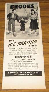 1948 VINTAGE AD~BROOKS ICE SKATES~SKATING~PHILADELPHIA,PA  