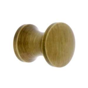  Tiny Brass Cabinet Knob in Antique By Hand   3/8 Diameter 