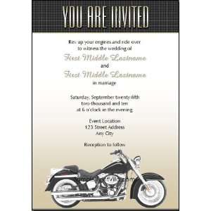    Motorcycle Wedding Invitation 5x7 Flat