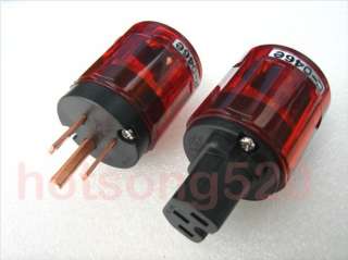 Pure Copper Audio US AC Male Power Plug + IEC Plug  