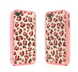   Pink Leopard Grain Hard Back Cover Case for Apple iPhone 4 4G From US