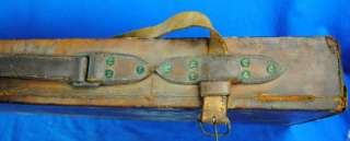 Early Antique Old Leather Shotgun Hard Carrying Case French Brevetes 