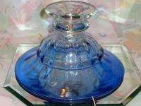 Vintage cobalt blue glass compote centerpiece pedestal server elegant 