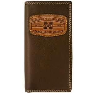 Mississippi State Bulldogs Brown Leather Secretary Wallet  