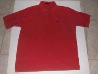Burberry London Mens Medium Red Short Sleeve Polo Shirt ~  