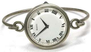 Vintage Sterling GUCCI ladies bangle Wrist watch Runs  