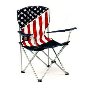PATRIOTIC AMERICAN FLAG FOLDING CHAIR w/CUP HOLDER NEW  