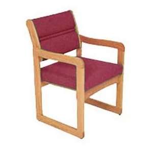  Single Chair With Arms Medium Oak Burgundy Fabric Office 