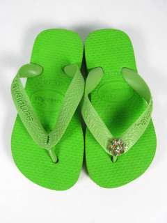 NEW HAVIANAS Kids Lime Green Flat Flip Flops Shoes 7/8  
