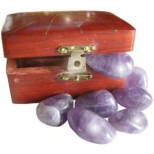   WISH BOX TREASURE CHEST with AMETHYST Crystals 