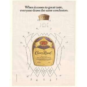 1982 Crown Royal Whisky Bottle Dot to Dot Print Ad