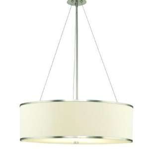  Pendant Shade and Glass Fluted White Fabric W  Nickel 