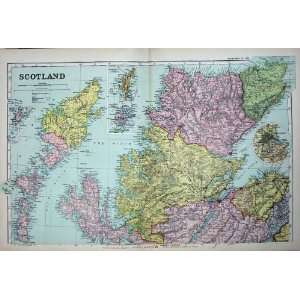   Bacon Atlas 1902 Map Scotland Orkney Shetland Aberdeen