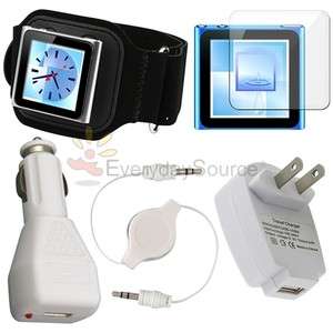 Accessory Bundle for iPod Nano 6 6th Gen G Armband Case Charger 