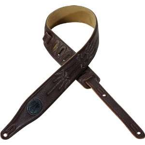 Strap, MG17CX BRG, 2 1/2 garment leather guitar strap with Christian 