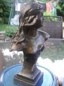 Art Sculpture Bust Spelter /bronze signed Judith  