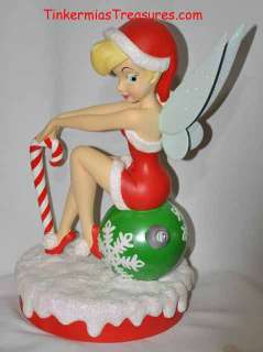 TINKERBELL SITTING ON A GREEN ORNAMENT 2008 HOLIDAY BIG FIGURE