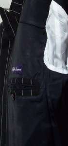   purple label sport coat jacket black white striped 40R $1495  