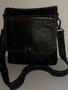UNUSED Fossil BLACK Leather SUTTER ORGANIZER Bag $128.00  