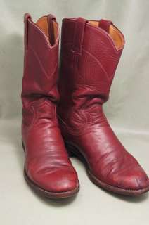 Justin Raspberry Red Leather 5.5 B Womens Western Boots  