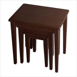   PC Solid Wood Side / s Walnut Nesting Table 021713943200  