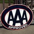 Vintage Large AAA Enamel Oval Two Sided Business Sign