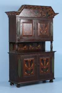 Antique Amazing Original Painted Swedish Cupboard Cabinet c1890  