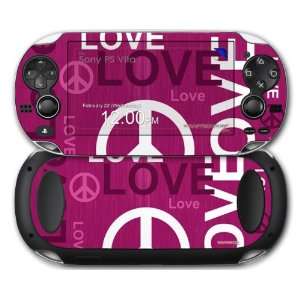 Sony PS Vita Skin Love and Peace Hot Pink by WraptorSkinz 