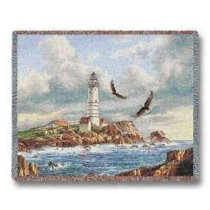  Boston Lighthouse Tapestry Throw Blanket
