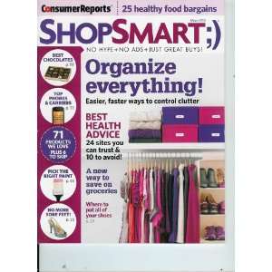  Consumer Reports Shop Smart Magazine March 2011 Organize 