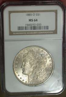 1885 o NGC MS64 Rainbow Toned Morgan Dollar N/R  