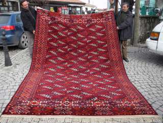Turkoman Hand Woven Rug 87 x 128 Tekke Bukhara Wool Kilim Carpet 
