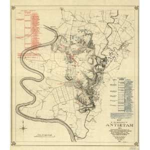  Civil War Map Map of the battlefield of Antietam. No. 1 