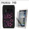Negro Funda Cuero +Protector pantalla para Nokia N8 N 8  