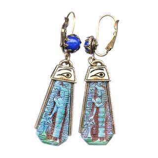 Sweet Romance Egyptian Goddess Vintage Earrings  