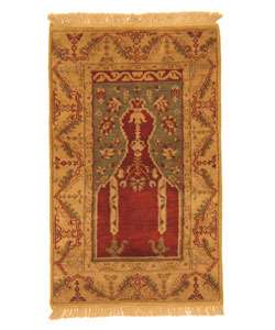 Hand knotted Wool Prayer Rug (26 x 4)  