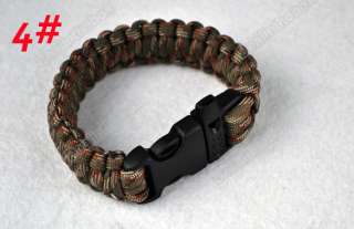 Most Fashion Paracord Cord Bracelets Whistle Buckle Survival Camping 8 