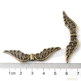 100 Antique Bronze Alloy Angel Wing Charms Beads 111481  