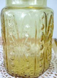 Vintage Amber Glass Cookie / Biscuit Jar  