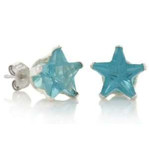  March Birthstone Aqua Marine Blue Star Cut Cubic Zirconia 