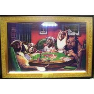  Dogs Playing Poker Neon Picture