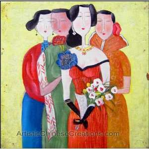   / Asian Art / Chinese Oil Painting   Shanghai Ladies