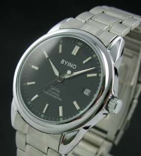   Black Dial Date Automatic Mechanical Stainless Steel Watch A130  