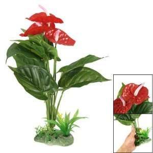  Como Red Green Calla Style Aquascaping Plastic Plant for Fish 