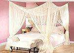 POST BED CANOPY DREAMMA FOUR CORNER MOSQUITO BUG NET QUEEN KING SIZE 