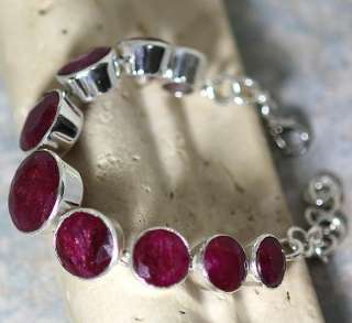 TOP CHOICE ROYAL RED RUBY .925 STERLING SILVER BRACELET 6 TO 8 (D541 