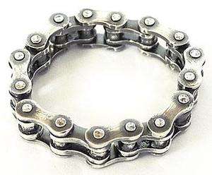 MOTORCYCLE CHAIN BICYCLE STERLING 925 SILVER RING 10.5  