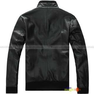   Fit Faux Leather Short Coat Motorcycle Jacket Black MCOAT063  