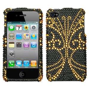 Golden Butterfly Bling Case Cover for Apple iPhone 4 4G  